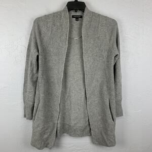 Banana Republic Sweater Womens Small Gray 100% Cashmere Open Front Cardigan Soft